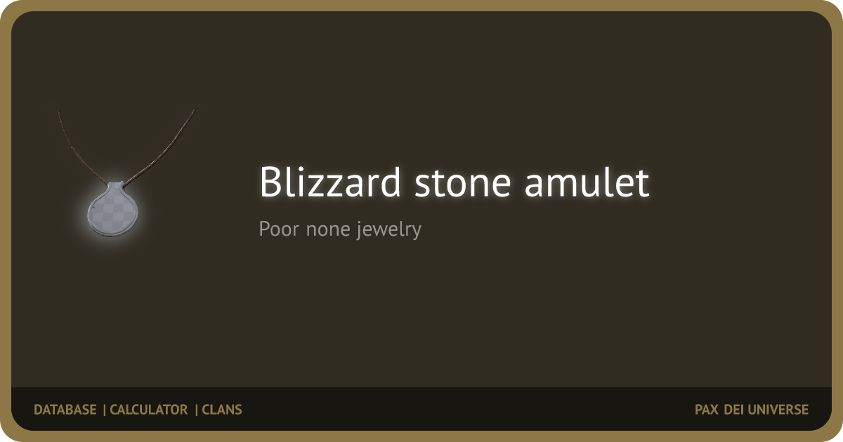 Blizzard stone amulet | Pax Dei Universe