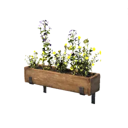 Small Wooden Window Flowerpot