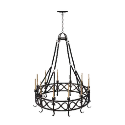 Tall Ornamental Iron Chandelier